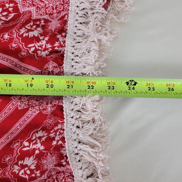 Rue 21 Womens Blouse Large Top Red Crochet Hem Sleeveless Spaghetti Strap Shirt - Picture 5 of 8